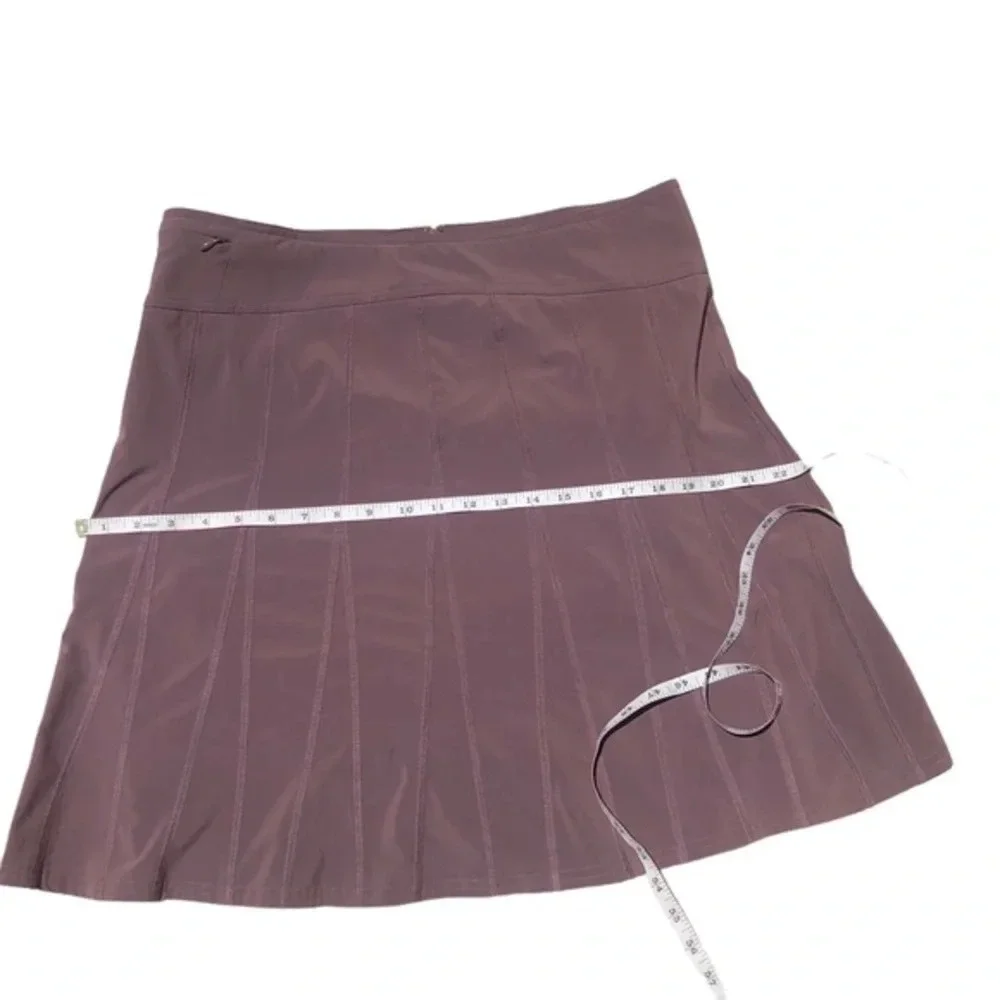Athleta Womens Stretch Knee Length Athletic Wear About Pleated Skirt Brown 12T